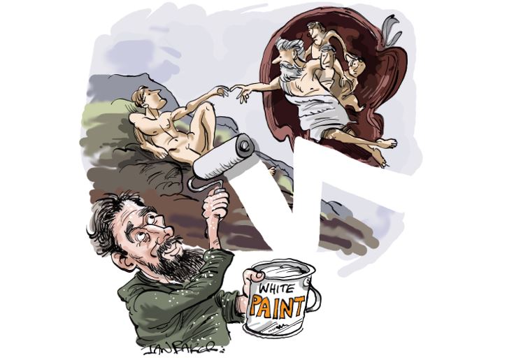 After chatting with Damien Hirst about burning NFTs, the Planet Crypto team meet Michelangelo - it's all a bit of fun!