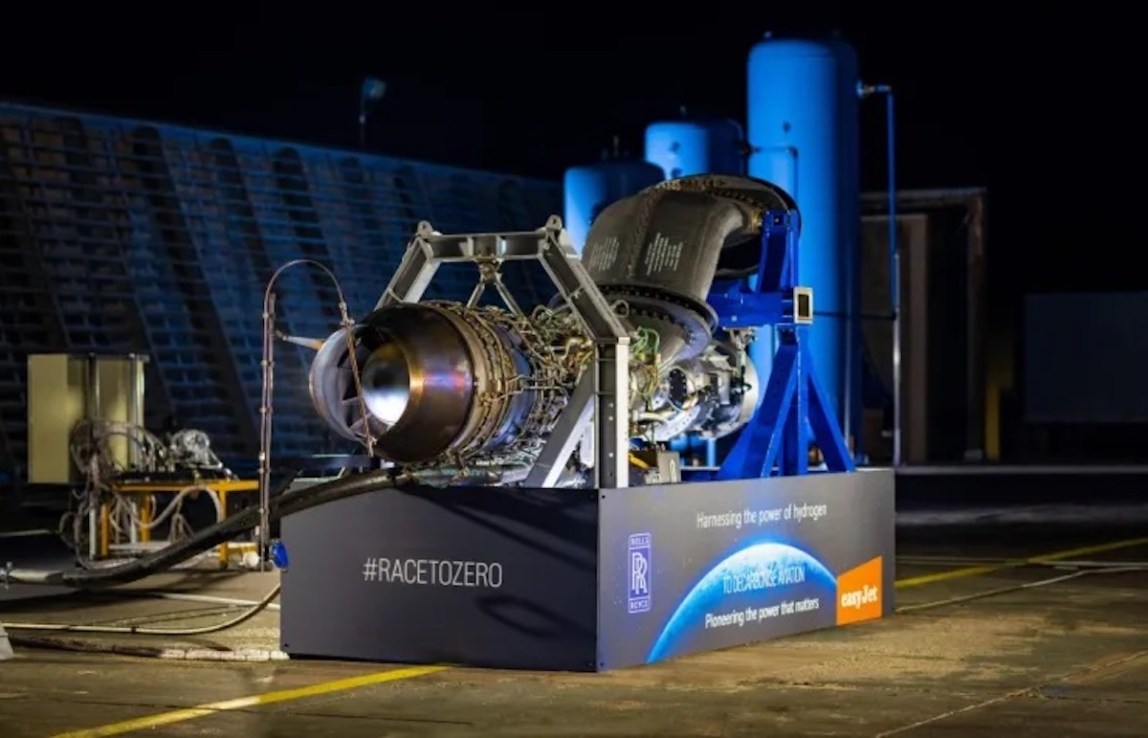 Rolls-Royce and Easyjet have announced the first successful run of a hydrogen-powered engine. (Photo/Easyjet)