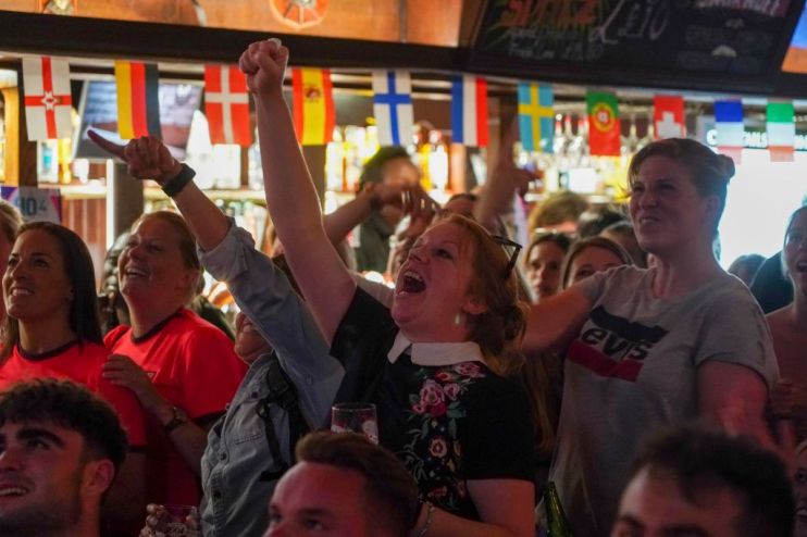 Football Fans Support Their Team In The Women's Euro Semi-final