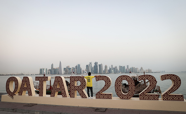Fans of Brazil gather at the Corniche Waterfront ahead of the FIFA World Cup Qatar 2022 on November 14, 2022 in Doha, Qatar. (Photo by Ryan Pierse/Getty Images)