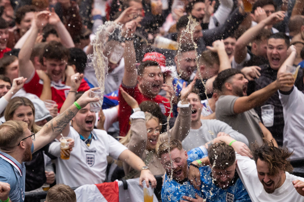 England fans watching the Football World Cup in Croydon yesterday. (Photo by Dan Kitwood/Getty Images)