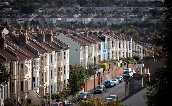 BRISTOL, ENGLAND - OCTOBER 08:  A view of housing on October 8, 2014 in Bristol, England. On the first anniversary of the introduction of second phase of the Help to Buy scheme, which provides a government partial guarantee on high loan-to-value mortgages, a new survey from the The Centre for Economics and Business Research (CEBR) claims that house prices in 2015 are set for their first decline since 2011.  (Photo by Matt Cardy/Getty Images)