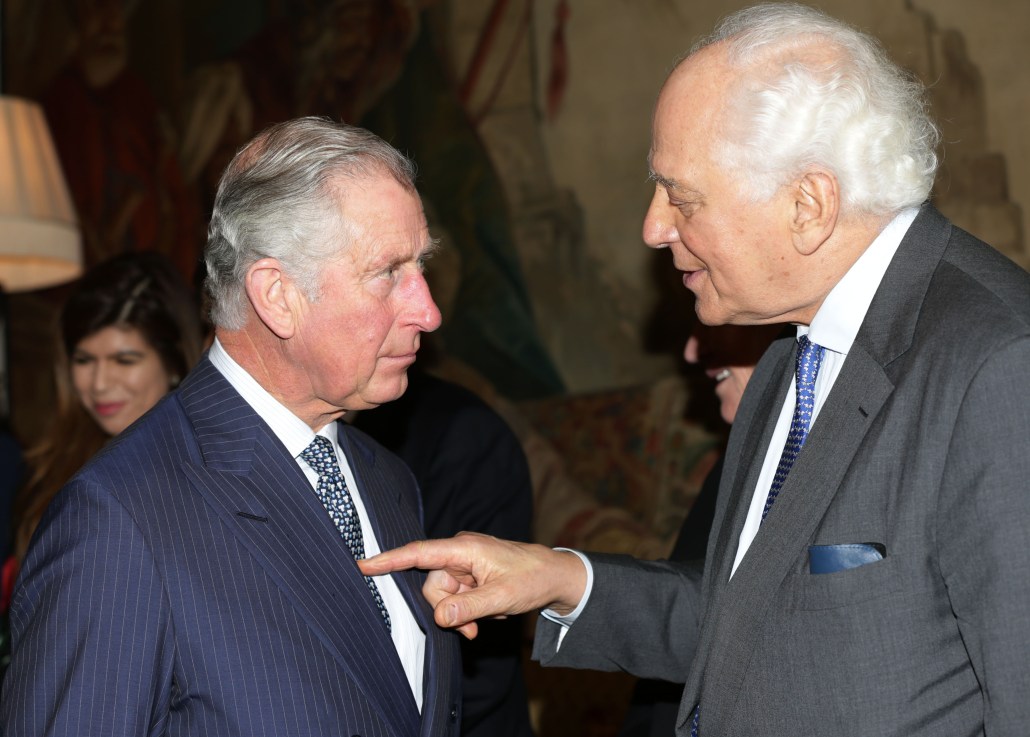 King Charles, when he was Prince of Wales speaks with with Sir Evelyn de Rothschild during a reception   (Photo by Yui Mok - WPA Pool /Getty Images)
