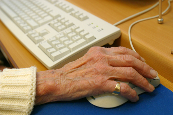 United Kingdom - Elderly woman using a computer