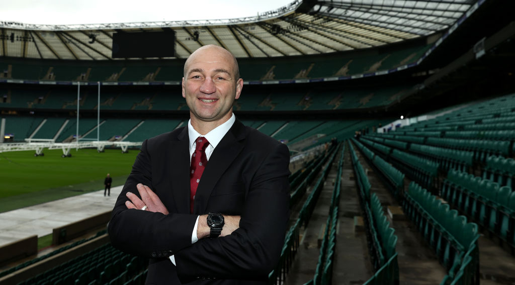 Steve Borthwick smiling at Twickenham Stadium