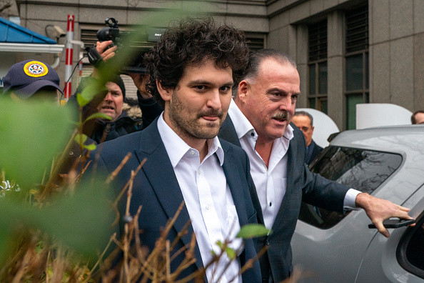 Sam Bankman-Fried leaves Manhattan Federal Court (Photo by David Dee Delgado/Getty Images)