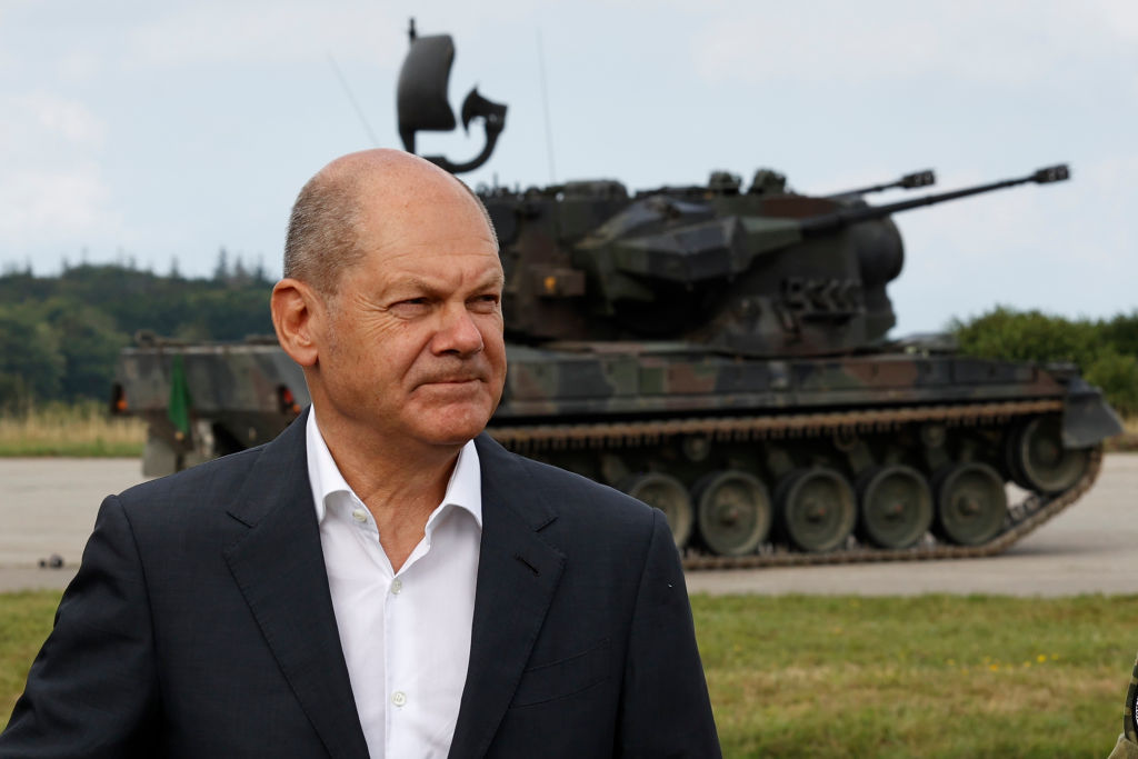 Chancellor Scholz Visits Krauss-Maffei Wegmann Training Facility At Military Training Area