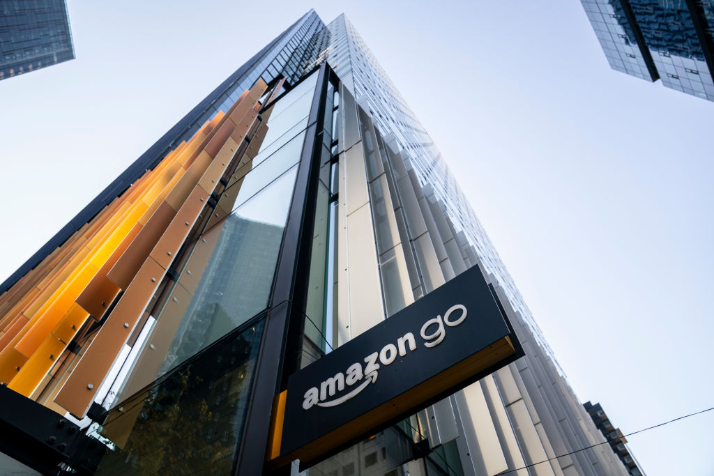 Amazon has over tripled its profits and reported its highest level of sales since the pandemic-driven online shopping spree. (Photo by David Ryder/Getty Images)