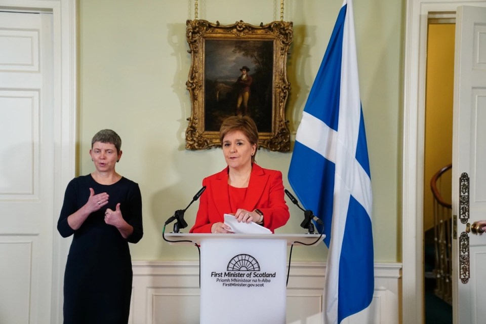 Nicola Sturgeon speaking during a press conference at Bute House in Edinburgh. (Photo by Jane Barlow - Pool/Getty Images)