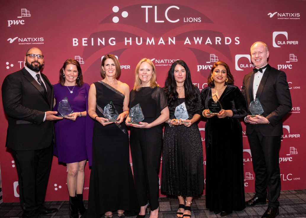 Left to right: Shez Iqbal (Director of Publisher Partnerships, Criteo), Rachel Scheel (SVP Global Talent Development and Diversity, Equity and Inclusion, Criteo), Sally Cosgrove (Partner and Head of People for Audit and Assurance, PwC UK), Sarah Henchoz (Partner, Allen & Overy), Lauren Forbes (Head of Partnerships and Fundraising, InnovateHer), Tahseen Syed (Vice President Business Readiness Lead, London Metal Exchange), Stuart White (CEO, HSBC Global Asset Management UK).