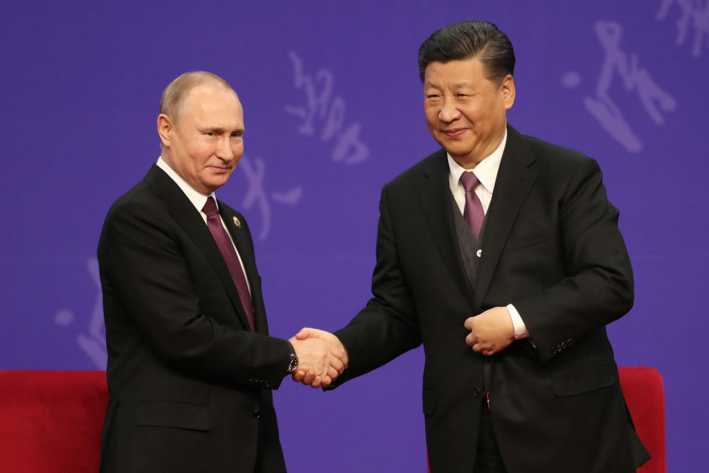 China premier Xi Jinping and Russia president Vladimir Putin (pictured here in 2019) met in Moscow last week