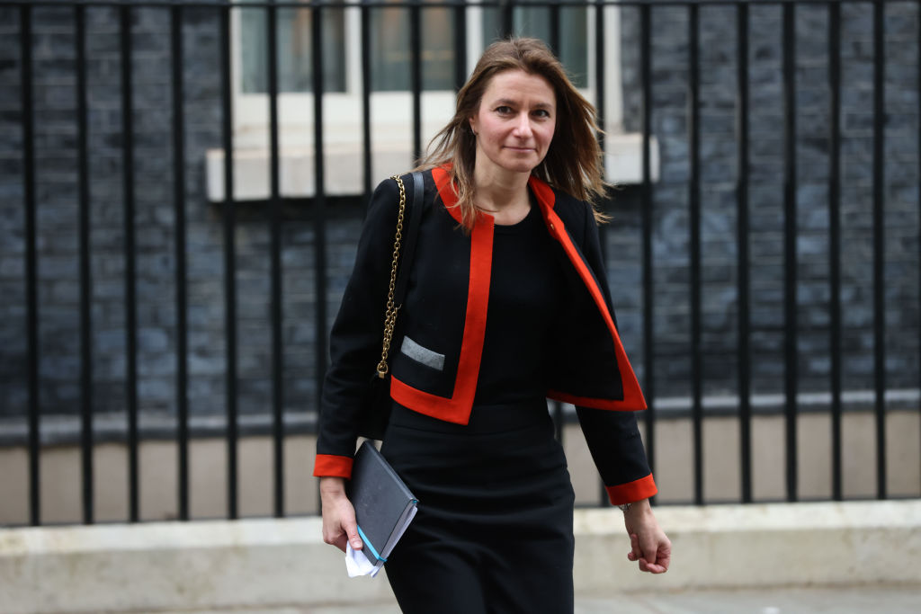 LONDON, ENGLAND - FEBRUARY 27: Lucy Frazer, secretary of state for culture, media and sport, leaves Downing Street on the day that Britain's Prime Minster Rishi Sunak met with European Commission chief Ursula von der Leyen on February 27, 2023 in London, England. (Photo by Hollie Adams/Getty Images)