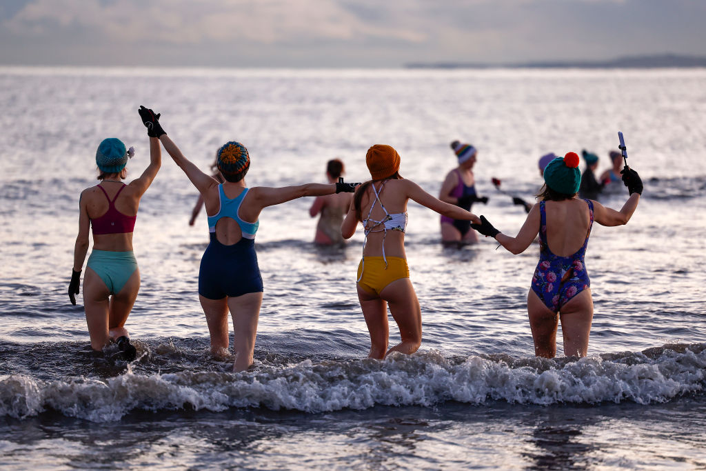 International Women's Day Swim Takes Place In Portobello