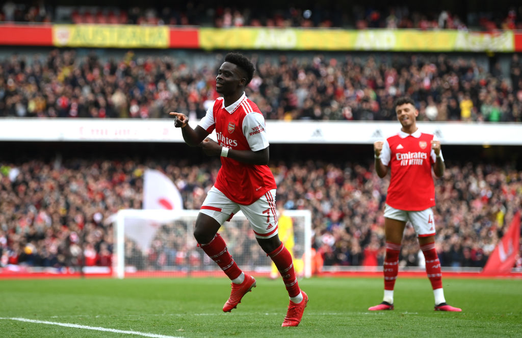 Saka scored twice and assisted another against Crystal Palace as Arsenal opened up an eight-point lead at the top of the Premier League