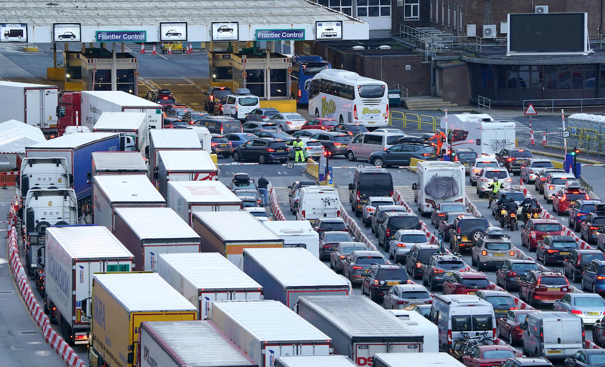 Traffic at the Port of Dover in Kent during the getaway for the Easter weekend. Picture date: Friday April 7, 2023.