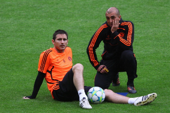 Lampard (left) was part of the Chelsea team Di Matteo (right) led to an unlikely Champions League win in 2012
