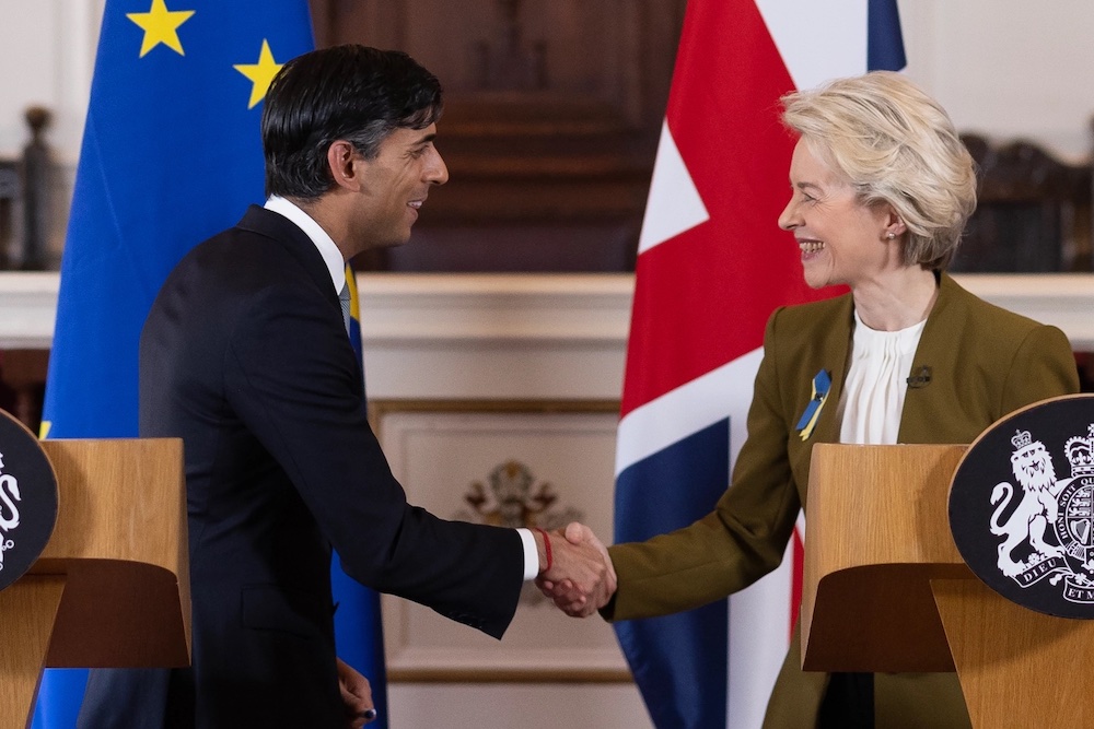 Prime Minister Rishi Sunak and EU Commission President Ursula von der Leyen   (Photo by Dan Kitwood/Getty Images)
