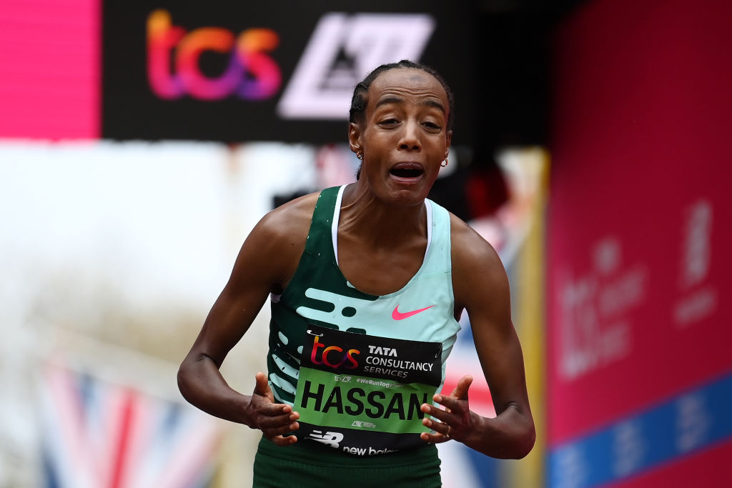 Sifan Hassan won the women's elite race on her 26-mile debut at the London Marathon