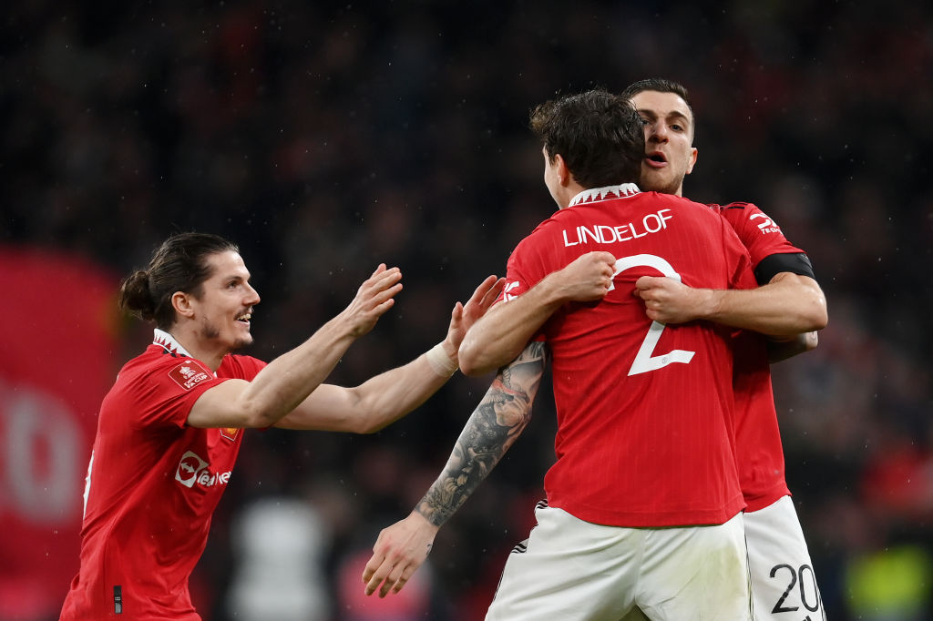 The FA Cup final will be contested between the two Manchester clubs for the first time ever after United beat Brighton and Hove Albion 7-6 on penalties yesterday following a goalless 120 minutes at Wembley.