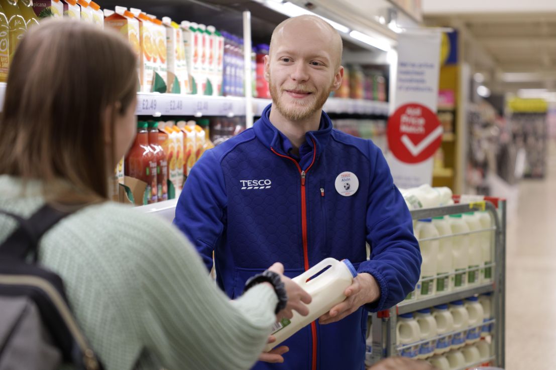 Tesco milk aisle: Britain's biggest supermarket has put out 30,000 jobs for the Christmas period 