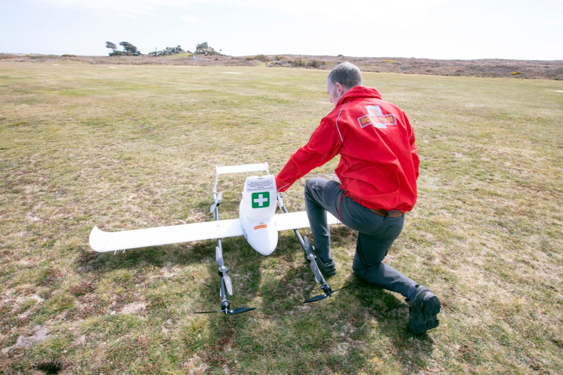 Photos from Skysports Deliveries's 2021 drone delivery trials with Royal Mail in the Isles of Scilly
