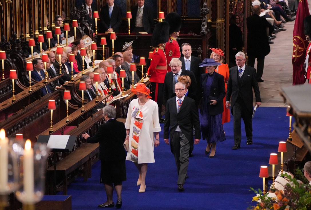 Former prime ministers arriving at the coronation. Photo: Aaron Chown/PA Wire