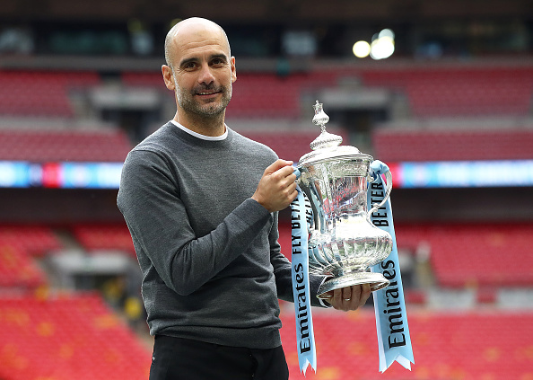 Pep Guardiola takes a formidable record into the FA Cup final on Saturday