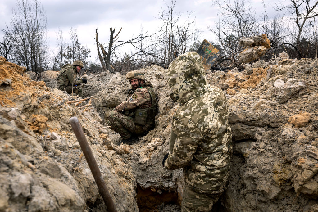Ukrainian troops in Bakhmut. (Photo by John Moore/Getty Images)