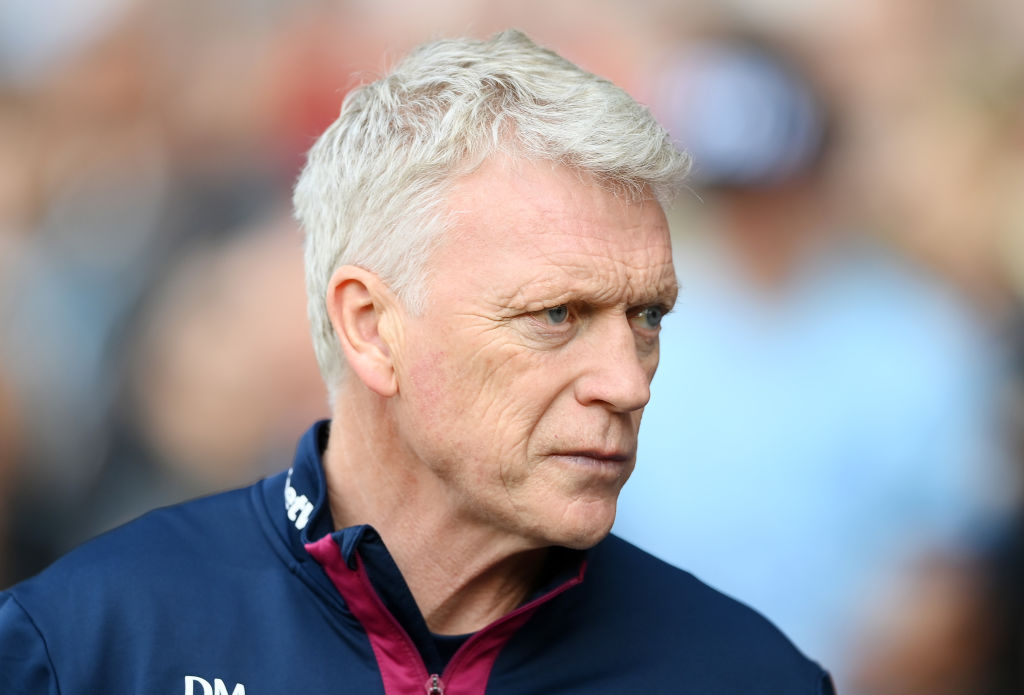 BRENTFORD, ENGLAND - MAY 14: West Ham United Manager, David Moyes looks on ahead of the Premier League match between Brentford FC and West Ham United at Gtech Community Stadium on May 14, 2023 in Brentford, England. (Photo by Alex Davidson/Getty Images)
