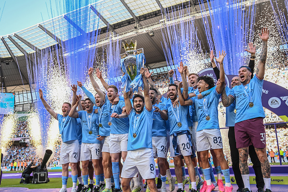 Manchester City could match Manchester United's treble if they win the Champions League final next month