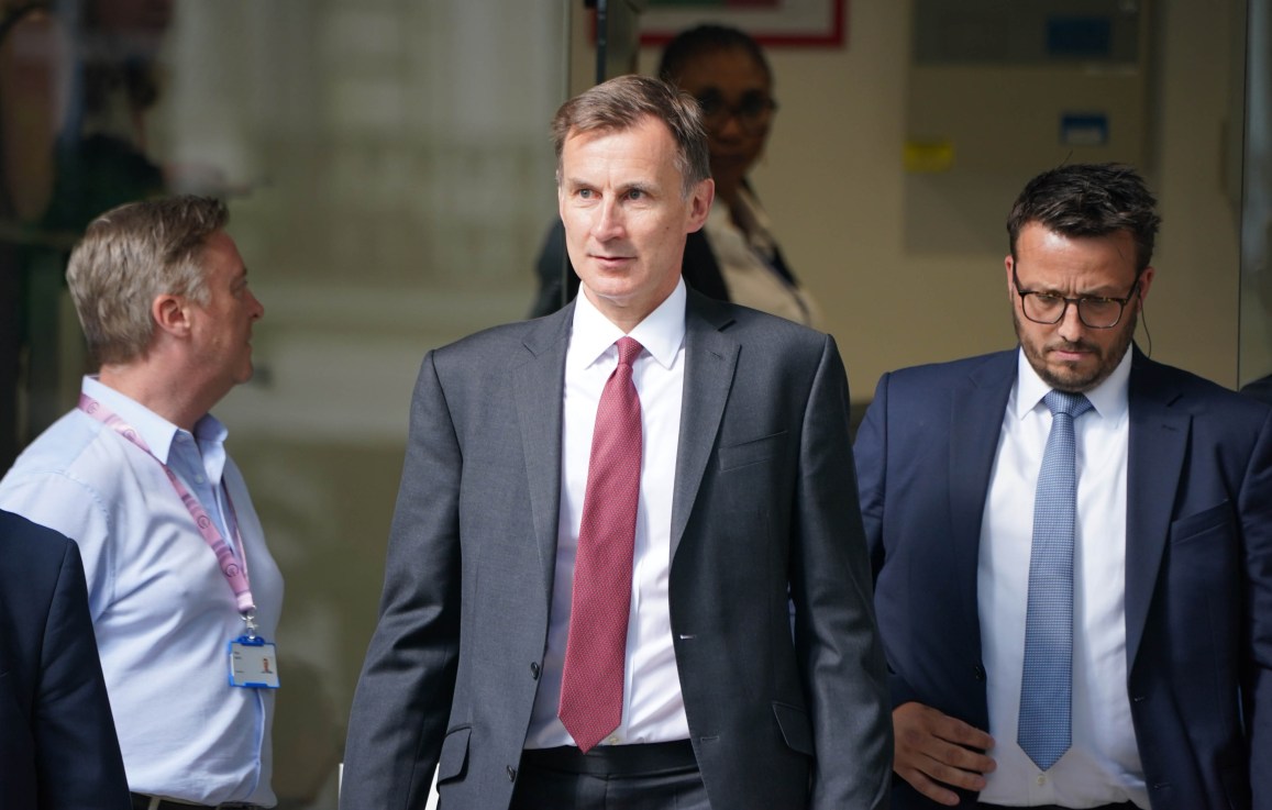 Chancellor Jeremy Hunt leaves the UK Covid-19 Inquiry. Photo: Lucy North/PA Wire