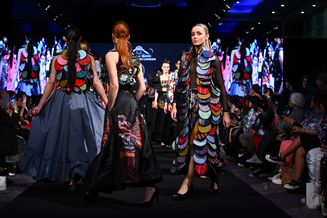 Models during London Fashion Week in 2023. (Photo by Joe Maher/Getty Images for House of iKons Fashion Week London)