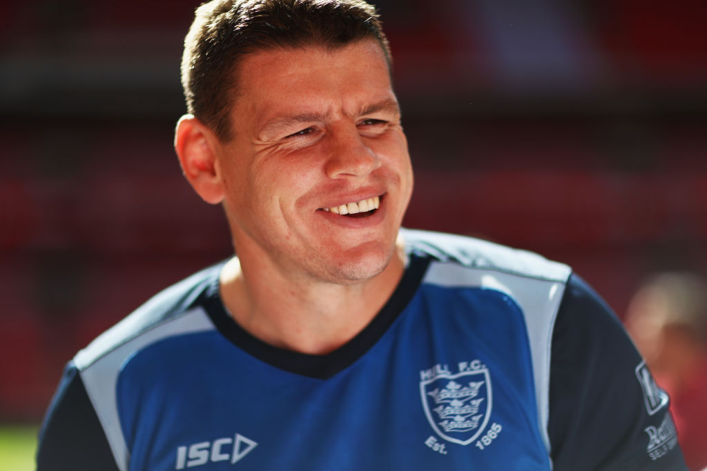 LONDON, ENGLAND - AUGUST 25: Lee Radford speak to media during the Hull FC Captain's Run at Wembley Stadium on August 25, 2017 in London, England.  (Photo by Naomi Baker/Getty Images)