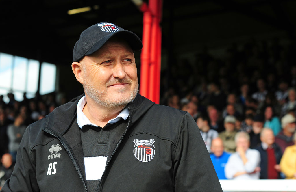GRIMSBY, ENGLAND - SEPTEMBER 30:  Grimsby Town manager Russell Slade during the Sky Bet League Two match between Grimsby Town and Lincoln City at Blundell Park on September 30, 2017 in Grimsby, England. (Photo by Andrew Vaughan - CameraSport via Getty Images)