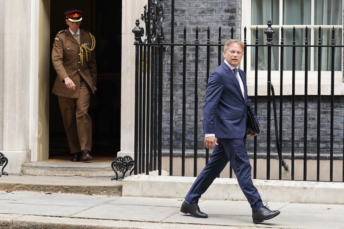 Grant Shapps leaves Downing Street after being appointed Defence Secretary. Pic: Stefan Rousseau/PA Wire
