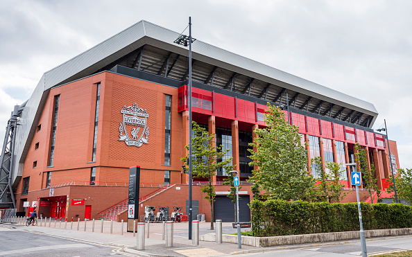 Work on Liverpool's Anfield Stadium has been halted after the Buckingham Group ceased trading