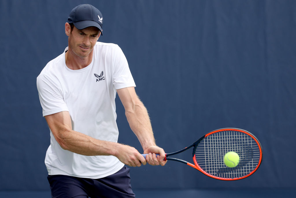 Andy Murray plays his US Open first round match against Corentin Moutet on Tuesday
