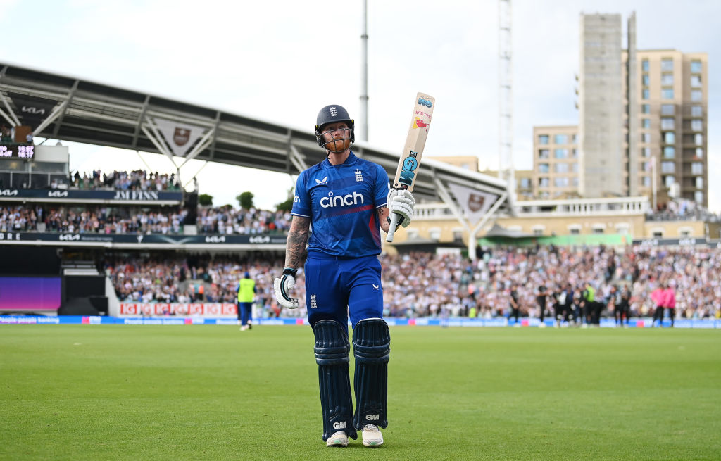 Ben Stokes broke the record for the most runs in an ODI innings by an Englishman as his 182 guided the home side to a 181-run victory over New Zealand at the Oval.