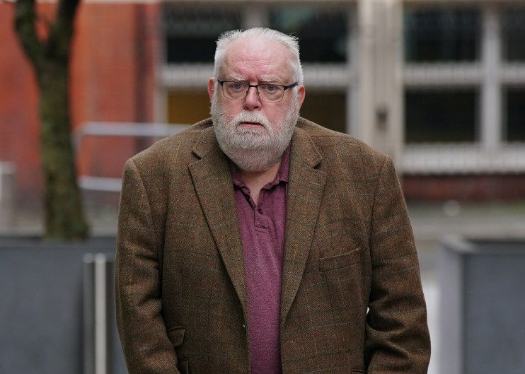 Former Co-op Bank boss Paul Flowers arrives at Manchester Magistrates' Court where he is accused of fraud by abusing his position. (Peter Byrne/PA Wire)