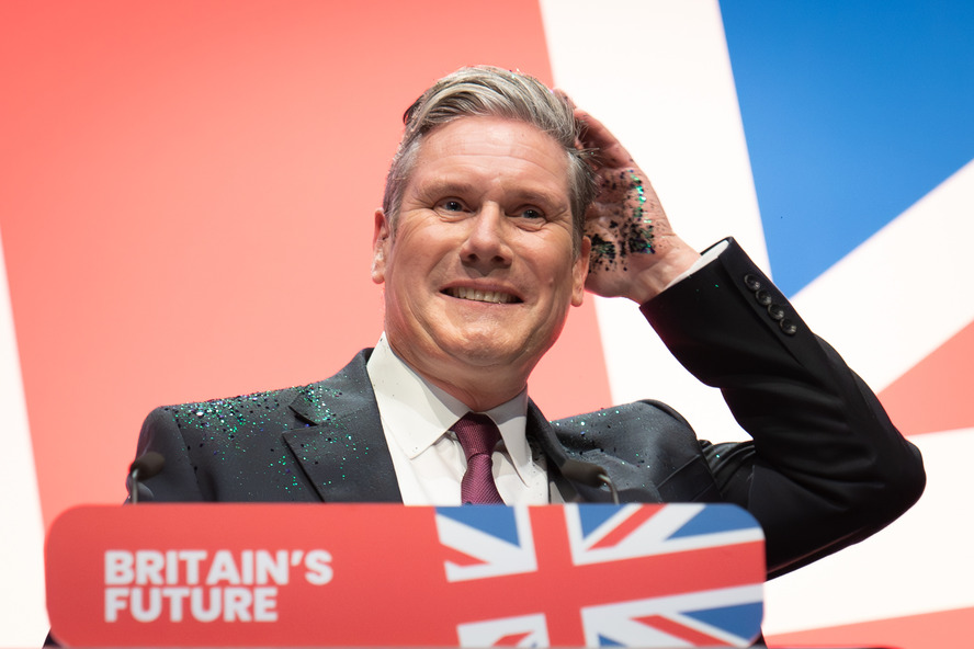 Labour have seen a bounce in their poll ratings following leader Sir Keir Starmer being sprinkled with glitter during a stage invasion at their party conference. Photo: PA