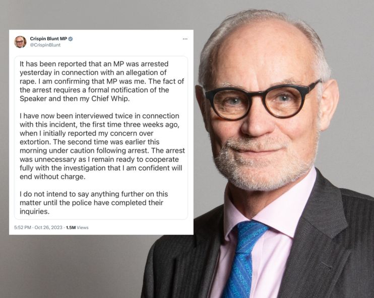 Crispin Blunt, and his statement about being arrested