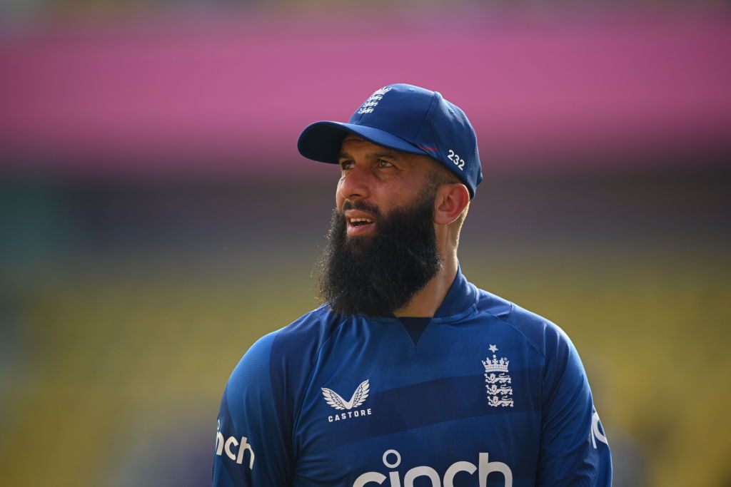 A Moeen Ali half-century powered England to a four wicket victory against Bangladesh in their Cricket World Cup warm-up match in Guwahati, India.