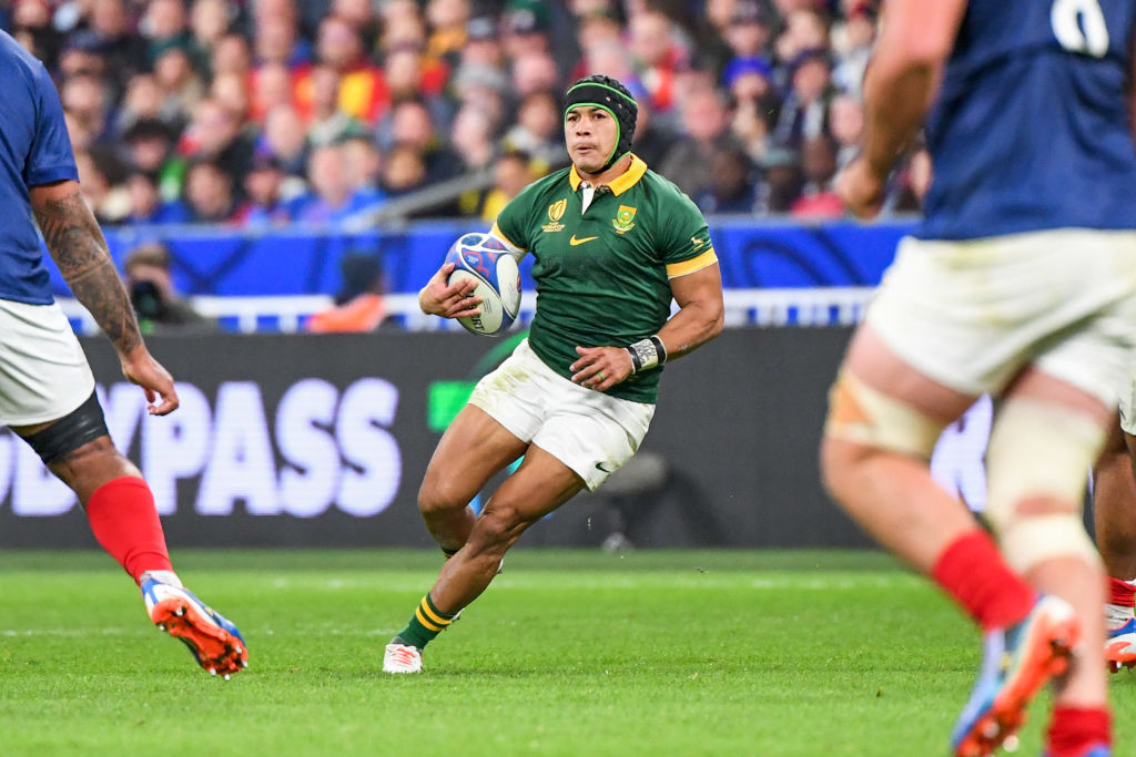 Cheslin KOLBE of South Africa during the Rugby World Cup 2023 quarter final match between France and South Africa at Stade de France on October 15, 2023 in Paris, France. (Photo by Anthony Bibard/FEP/Icon Sport via Getty Images)