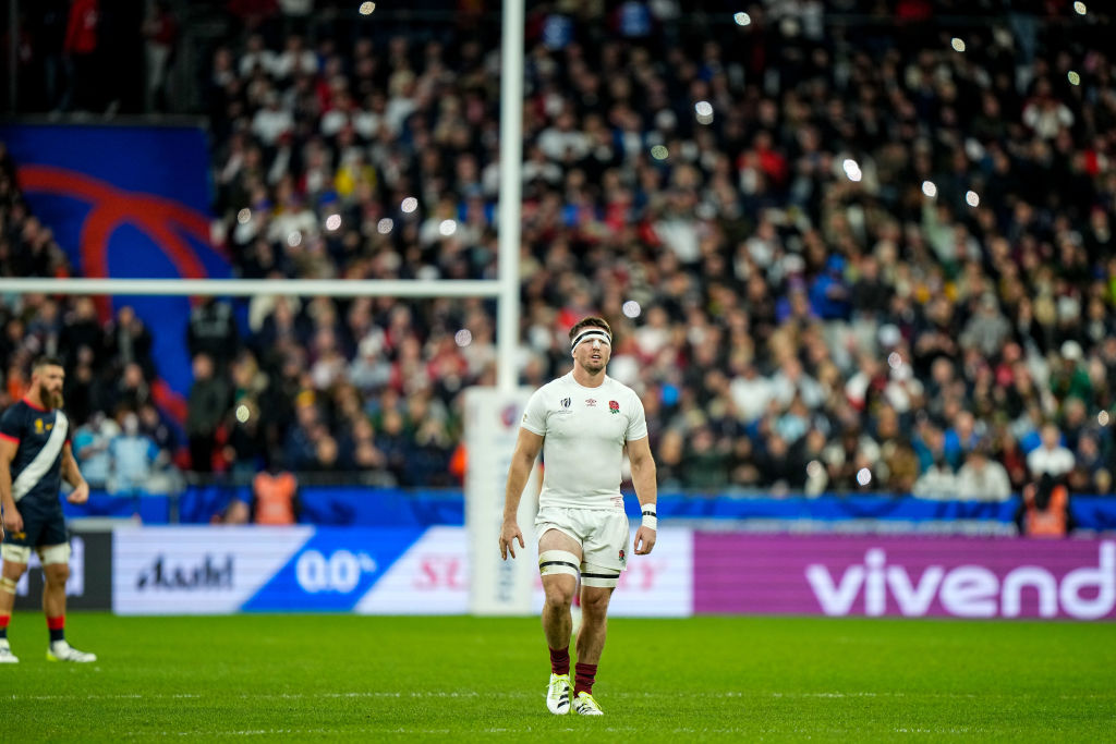Tom CURRY of England during the Rugby World Cup the Bronze Medal match between Argentina and England at Stade de France on October 27, 2023 in Paris, France. (Photo by Hugo Pfeiffer/Icon Sport via Getty Images)