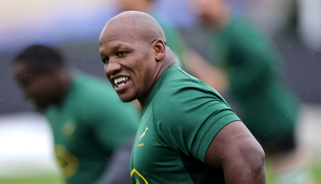 A South African coach has praised the character hooker Bongi Mbonambi after he was accused of pointing a racial slur at England’s Ben Curry in the Springboks' 16-15 World Cup semi-final win.