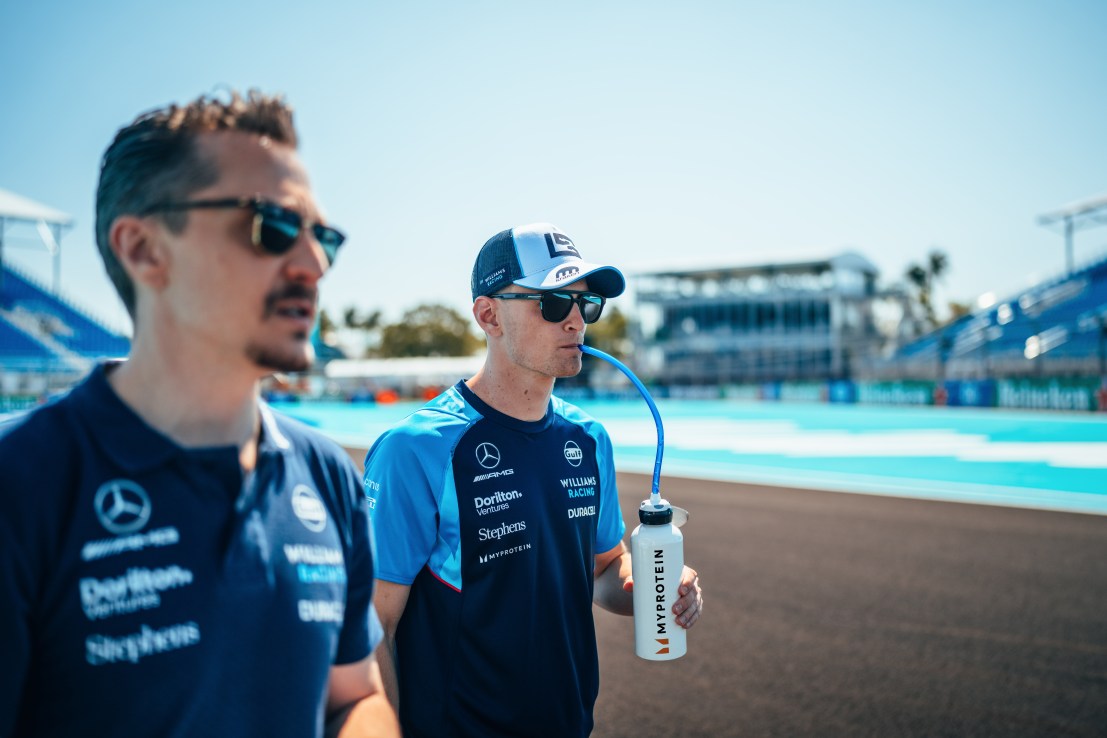 Williams Racing's Logan Sargeant is one of those set to to benefit from the tie-up with THG and Myprotein