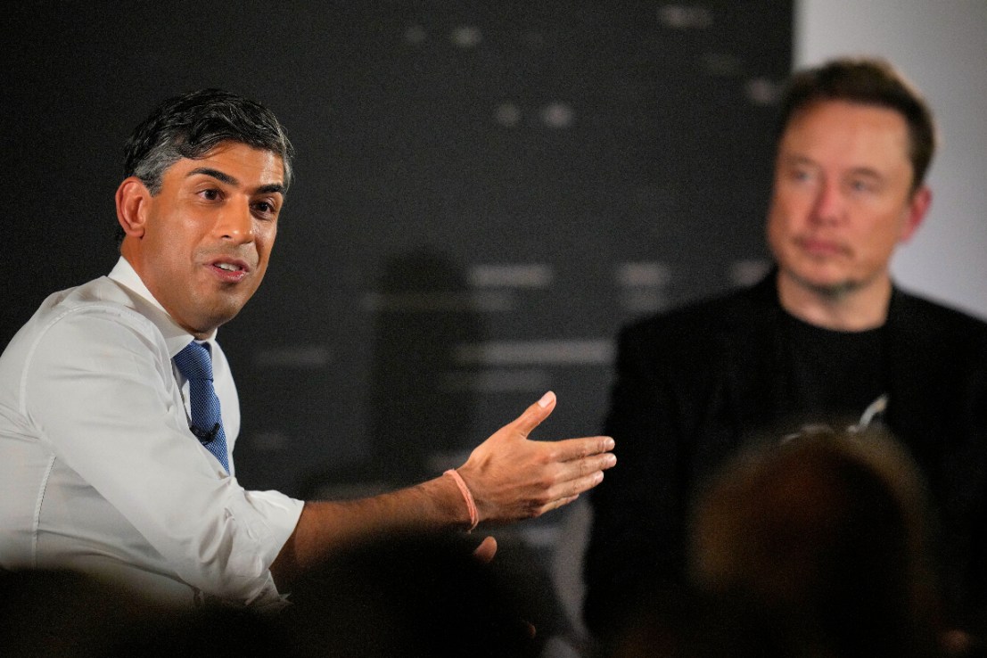 Prime Minister Rishi Sunak (left) and Elon Musk, CEO of Tesla and SpaceX in-conversation in central London, at the conclusion of the second day of the AI Safety Summit on the safe use of artificial intelligence (Kirsty Wigglesworth/PA Wire)