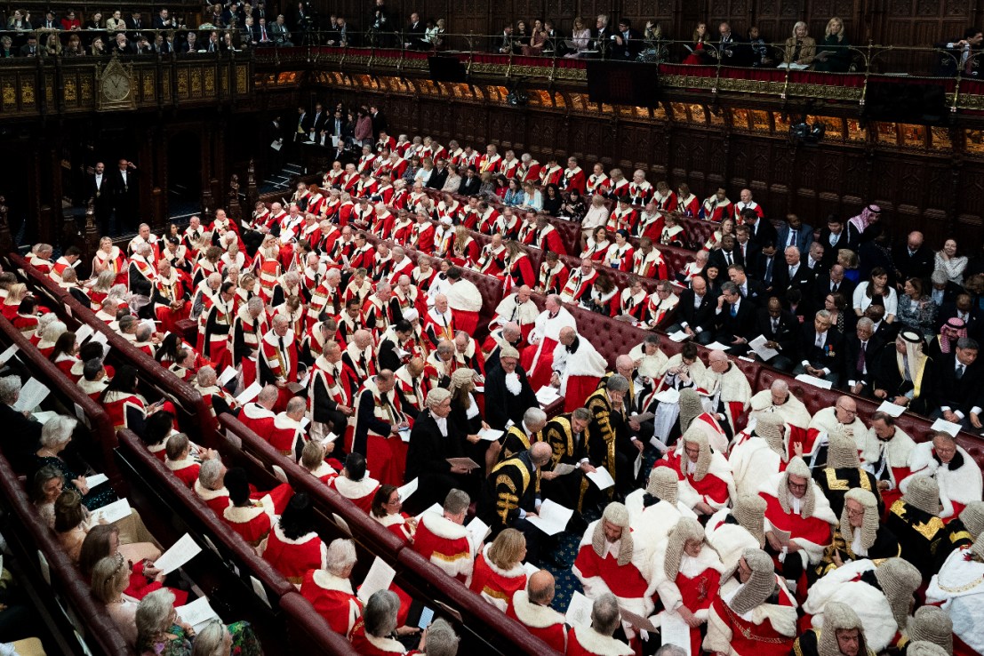 Members of the House of Lords await the start of the State Opening of Parliament, in the House of Lords at the Palace of Westminster in London. Picture date: Tuesday November 7, 2023. (Aaron Chown/PA Wire)