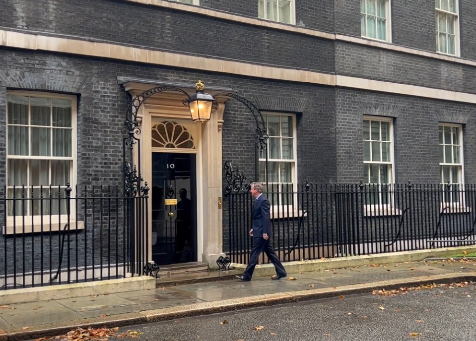 Screen grab taken from PA video of former prime minister David Cameron arriving at 10 Downing Street, London, as Prime Minister Rishi Sunak is conducting a ministerial reshuffle following the sacking of home secretary Suella Braverman.

(Sam Hall/PA Wire)