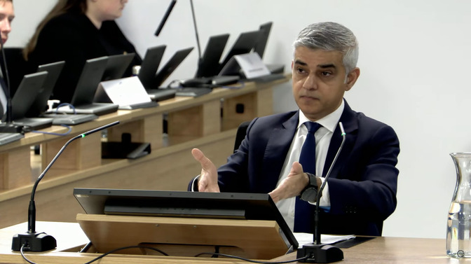 Sadiq Khan was left “alarmed” after being “kept in the dark” over the scale of the Covid-19 pandemic in early 2020, the official UK inquiry has heard. Photo: Covid-19 Inquiry/PA